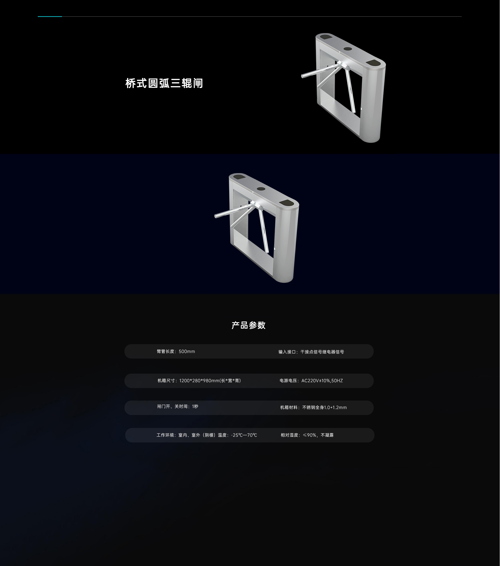 桥式圆弧三辊闸