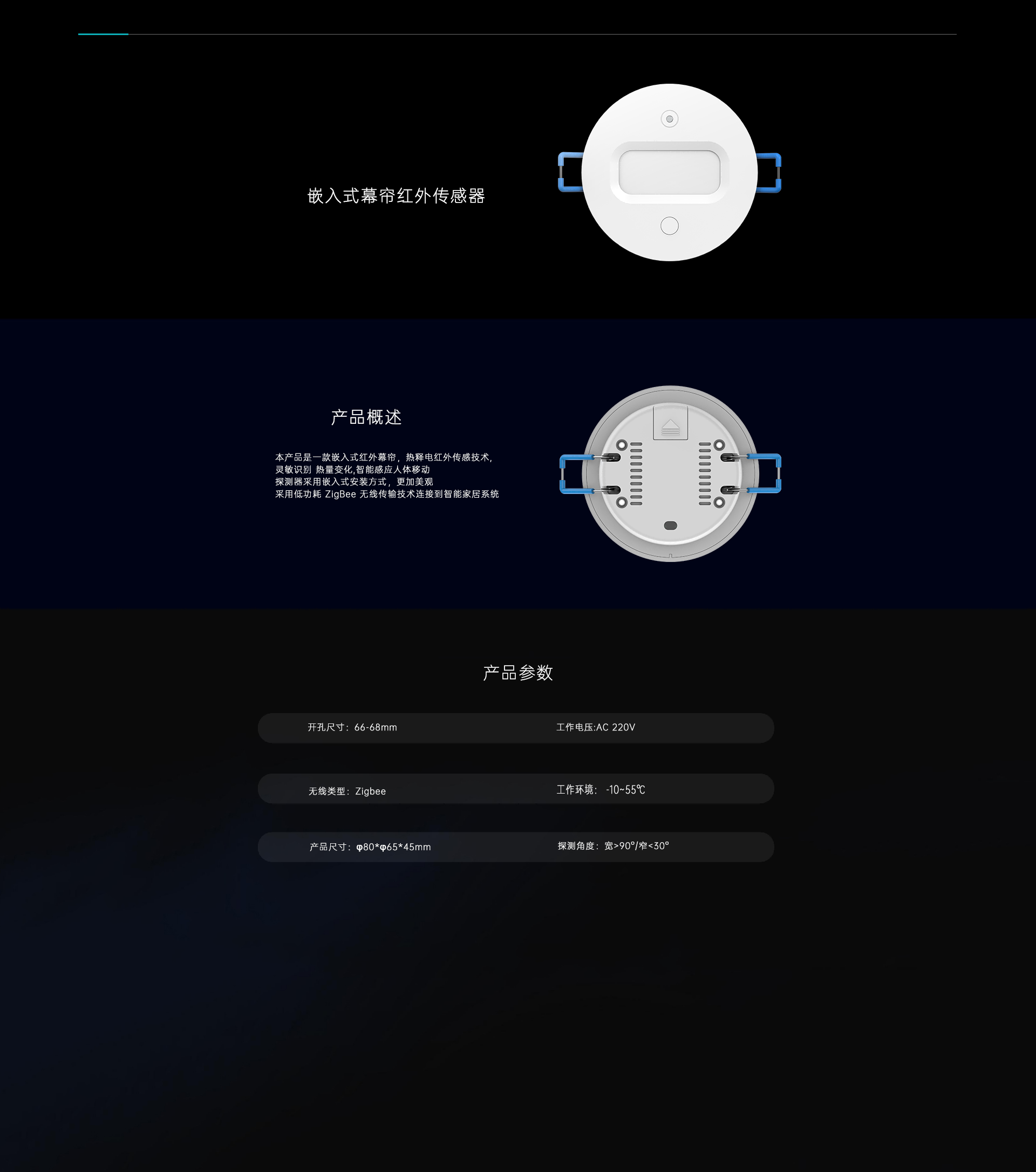 嵌入式幕帘红外传感器
