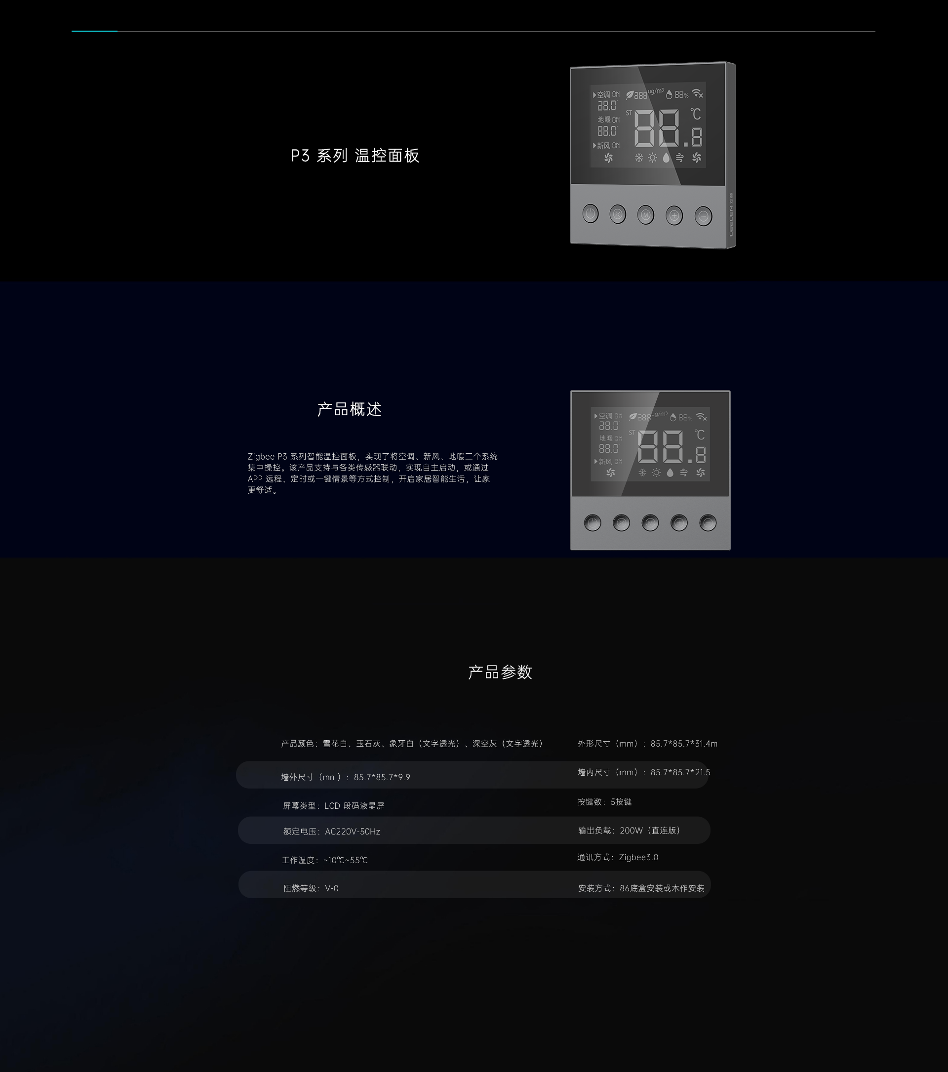 P3系列 温控面板